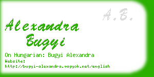 alexandra bugyi business card